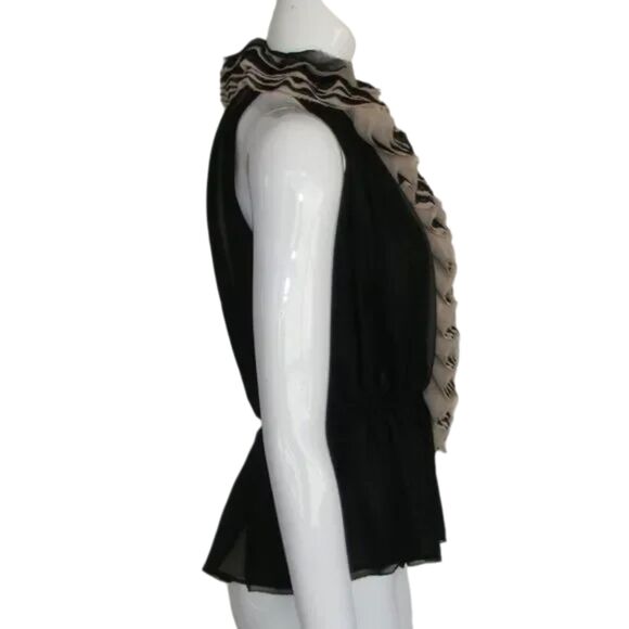 ROBERT RODRIGUEZ Top, S, Mesh, Ruffle Neck/Front, Sleeveless, Neiman Marcus - Picture 11 of 13
